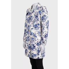 Gucci Resort 2007 White Floral Print Cotton Coat Size IT 38 Vintage