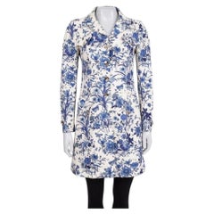 Gucci Resort 2007 White Floral Print Cotton Coat Size IT 38 Vintage