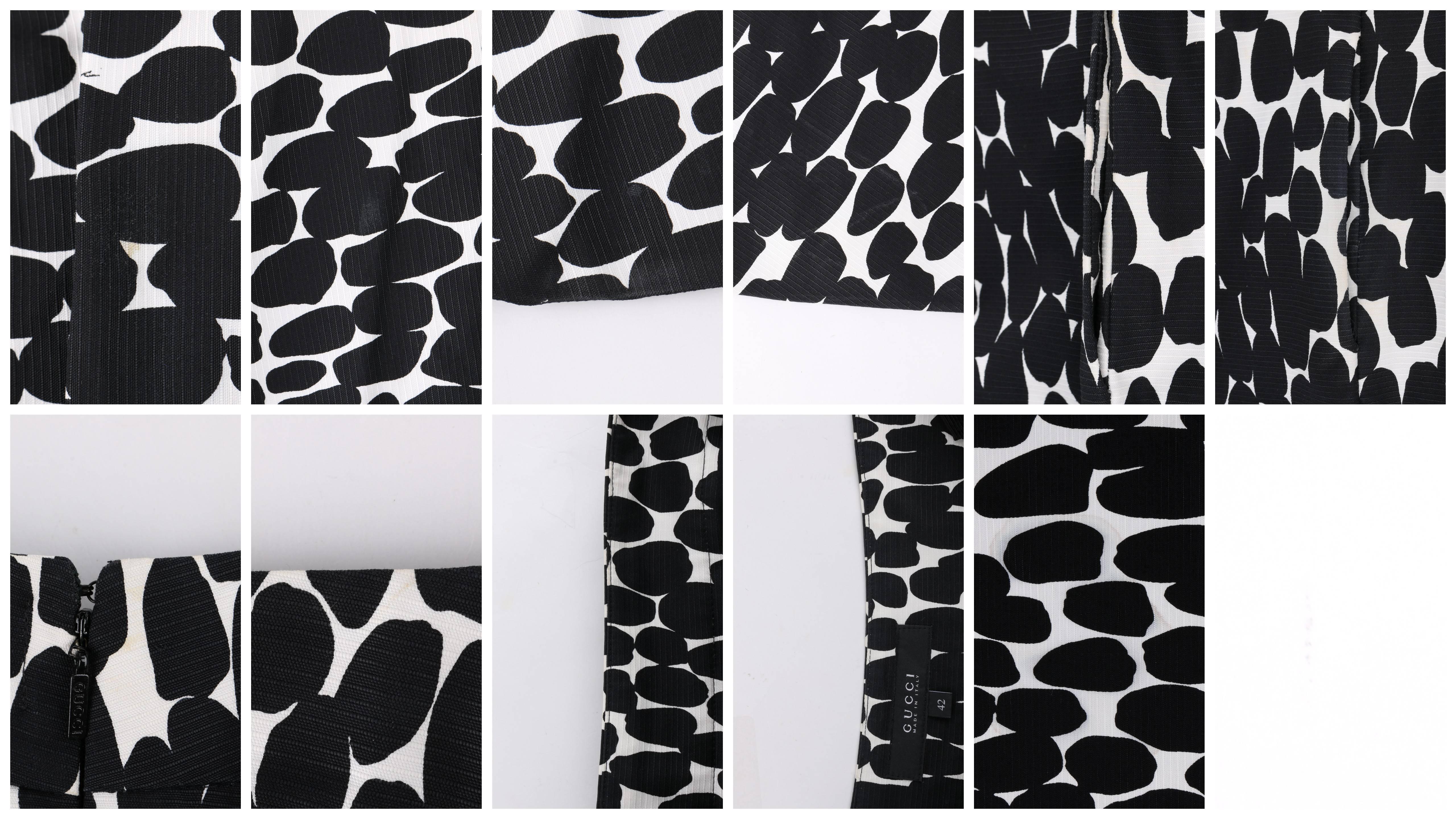 GUCCI Resort 2008 Black & White Abstract Polka Dot Knee Length Circle Skirt 4