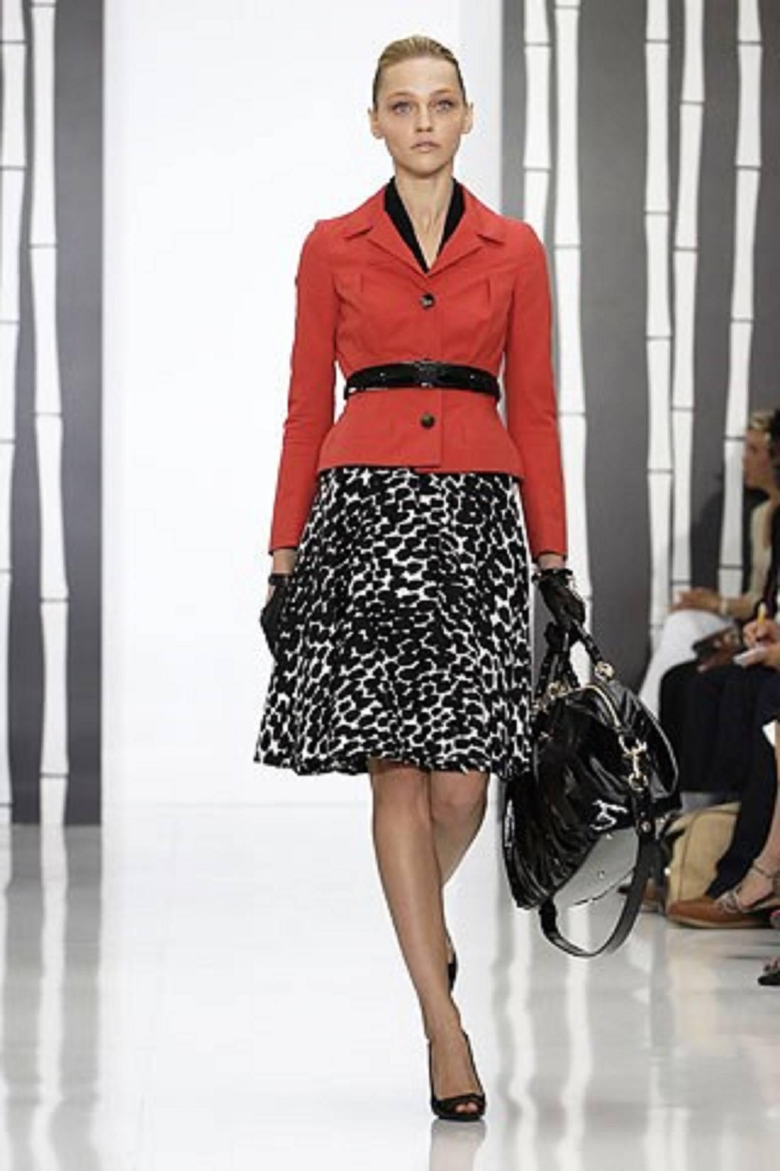GUCCI Resort 2008 Black & White Abstract Polka Dot Knee Length Circle Skirt 5