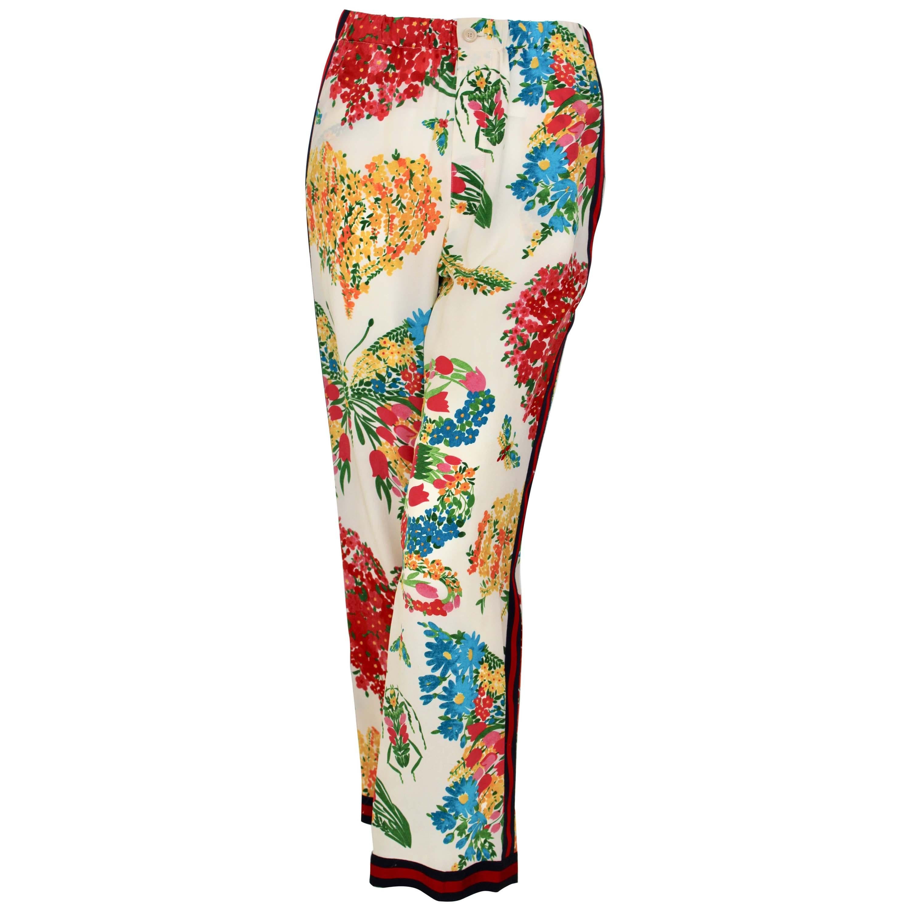 Gucci Resort 2017 runway floral pant