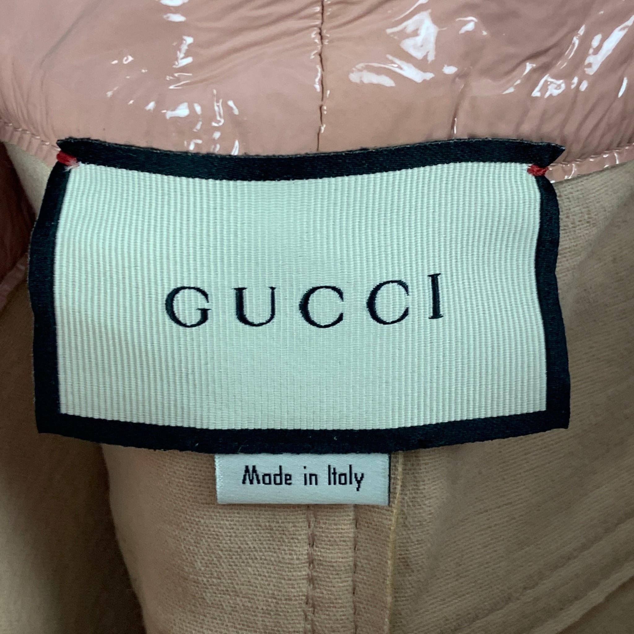 Orange GUCCI Resort 2019 Size 32 Pink Patent Leather Side Tabs Pants