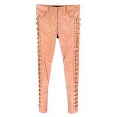 GUCCI Resort 2019 Size 32 Pink Patent Leather Side Tabs Pants