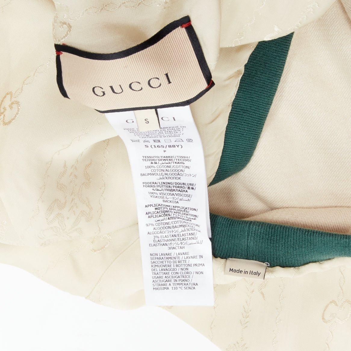 GUCCI Cardigan surdimensionné réversible vert rouge toile or GG bouton S en vente 12