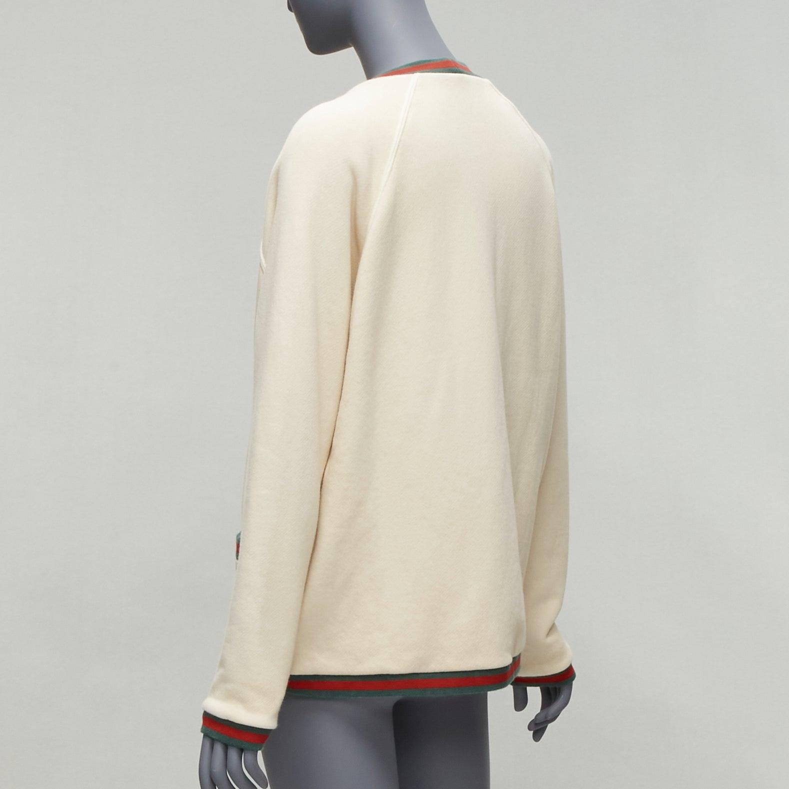 GUCCI Cardigan surdimensionné réversible vert rouge toile or GG bouton S en vente 2