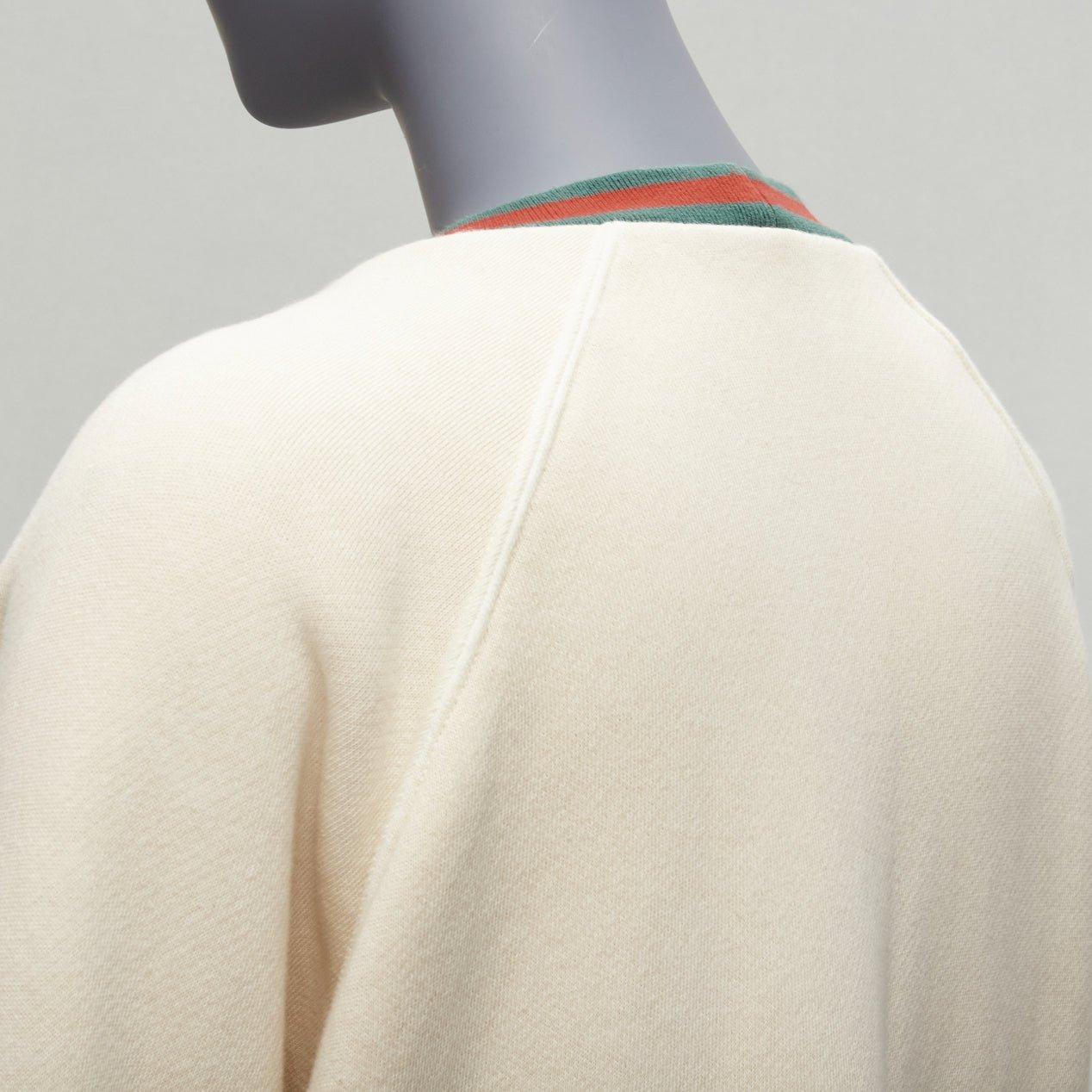 GUCCI Cardigan surdimensionné réversible vert rouge toile or GG bouton S en vente 3