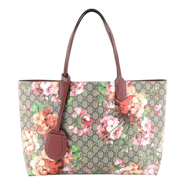 Gucci Bicolor GG Supreme Blooms Medium Reversible Tote Medium Bag
