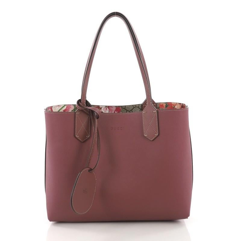 Women's Gucci Reversible Tote Blooms GG Print Leather Small