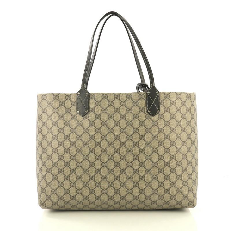 Brown Gucci Reversible Tote GG Print Leather Medium