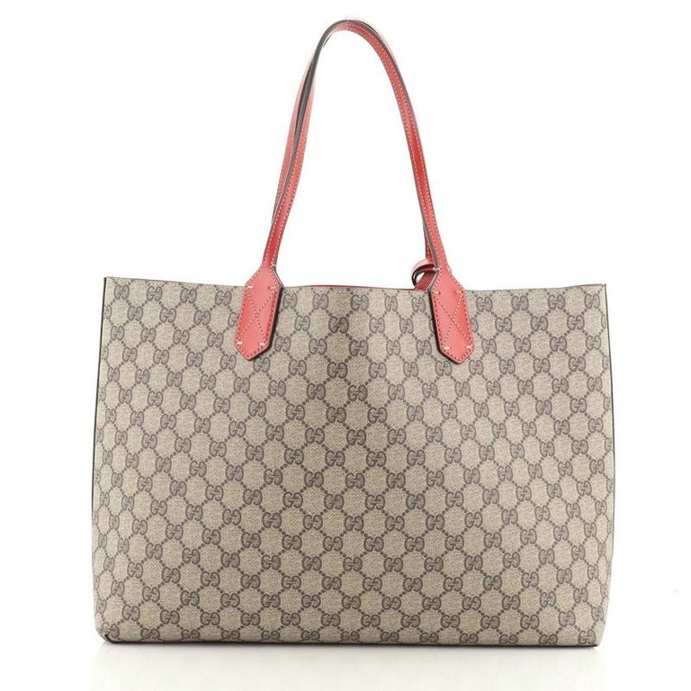 Gucci Reversible Tote GG Print Leather Medium For Sale at 1stdibs