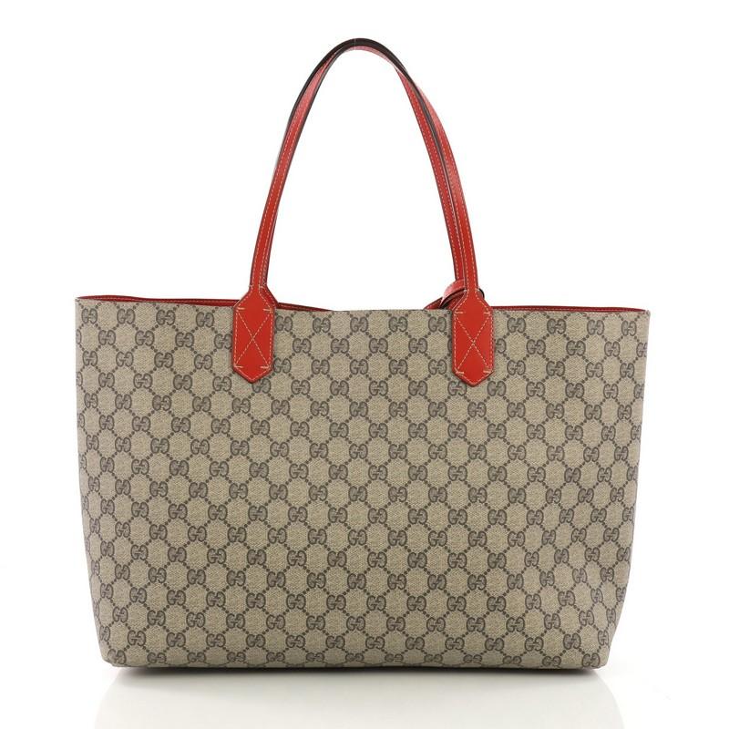 Gucci Reversible Tote GG Print Leather Medium In Good Condition In NY, NY