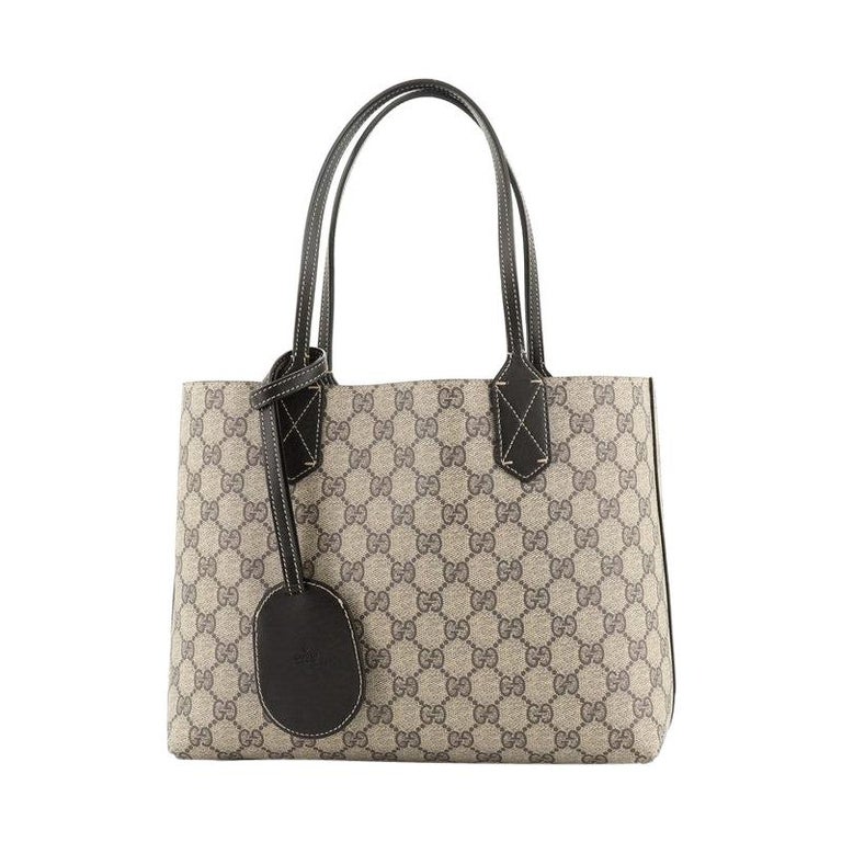 Gucci Reversible Tote GG Print Leather Small For Sale at 1stdibs