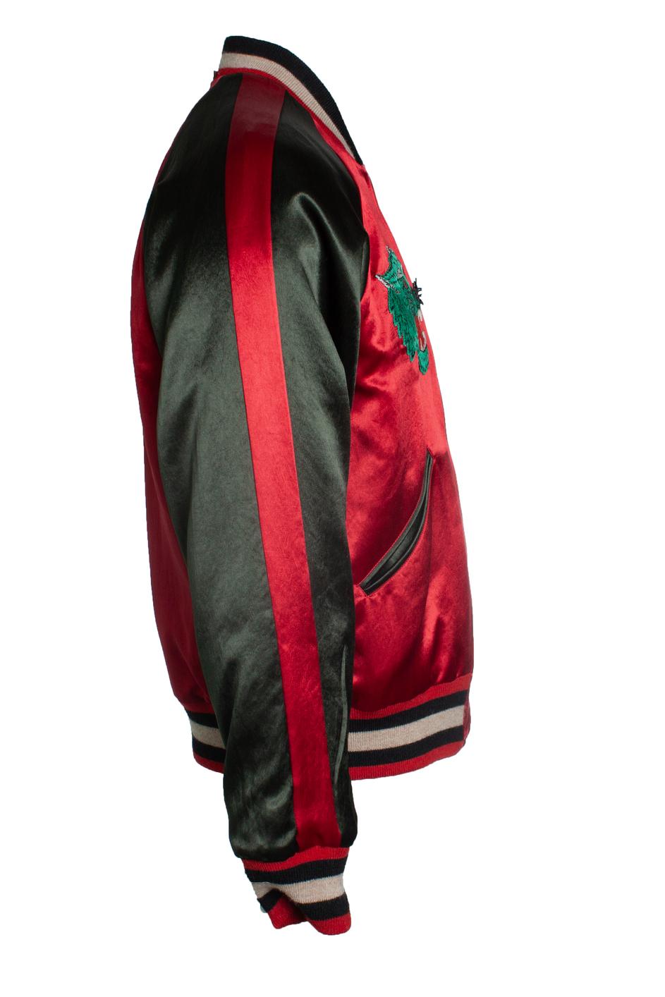 Uomo Gucci, bomber varsity reversibile con tigre