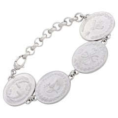 Gucci Rhodium-Plated Sterling Silver Coin Multicharm Bracelet
