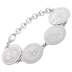 Gucci Rhodium-Plated Sterling Silver Coin Multicharm Bracelet