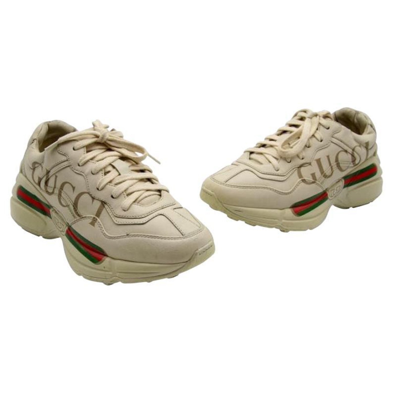 Gucci Rhyton 35 Leather Logo Print Sneakers GG-0228N-0057 at 1stDibs