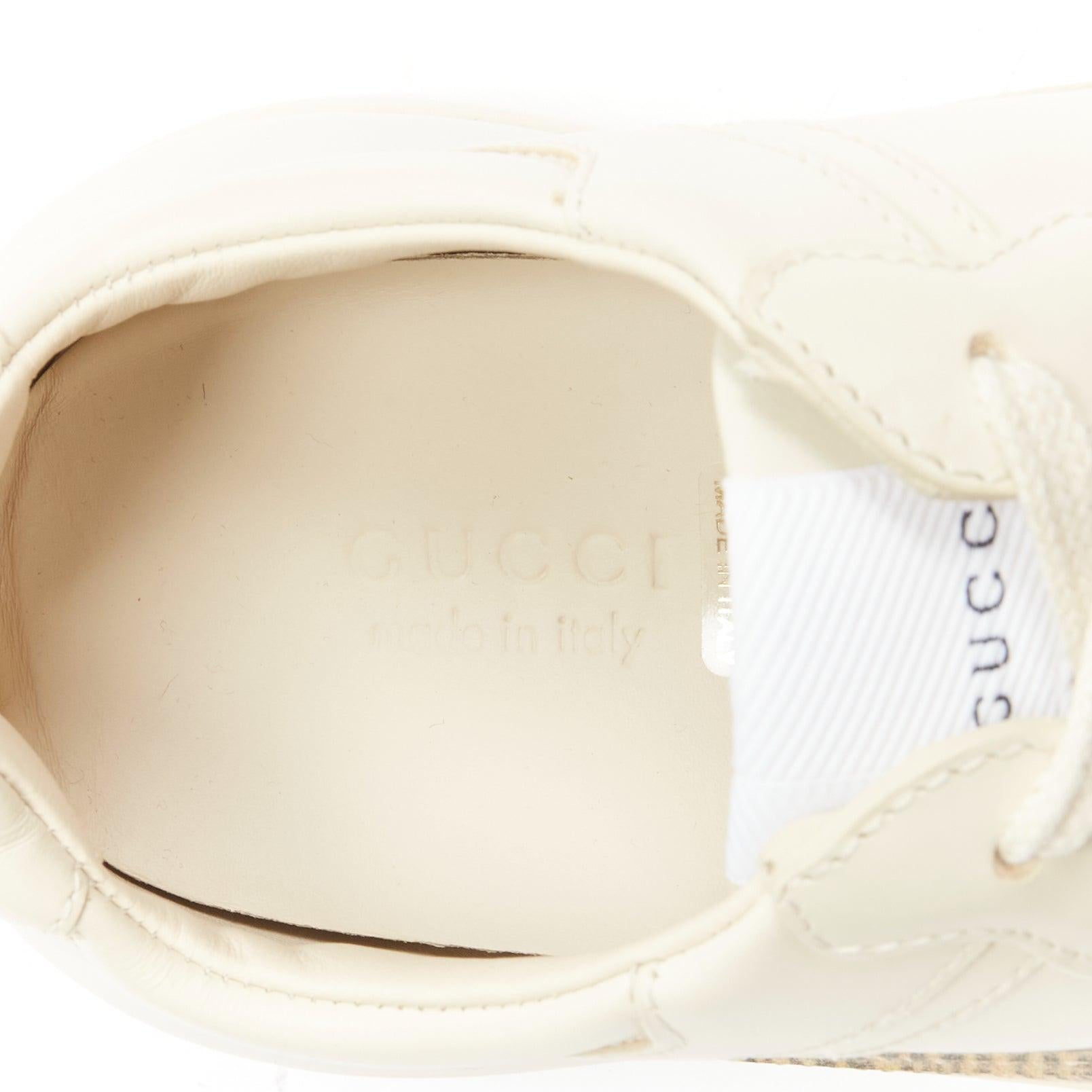 GUCCI Rhyton cream Tiger print leather panelled chunky dad sneakers EU37.5 For Sale 5