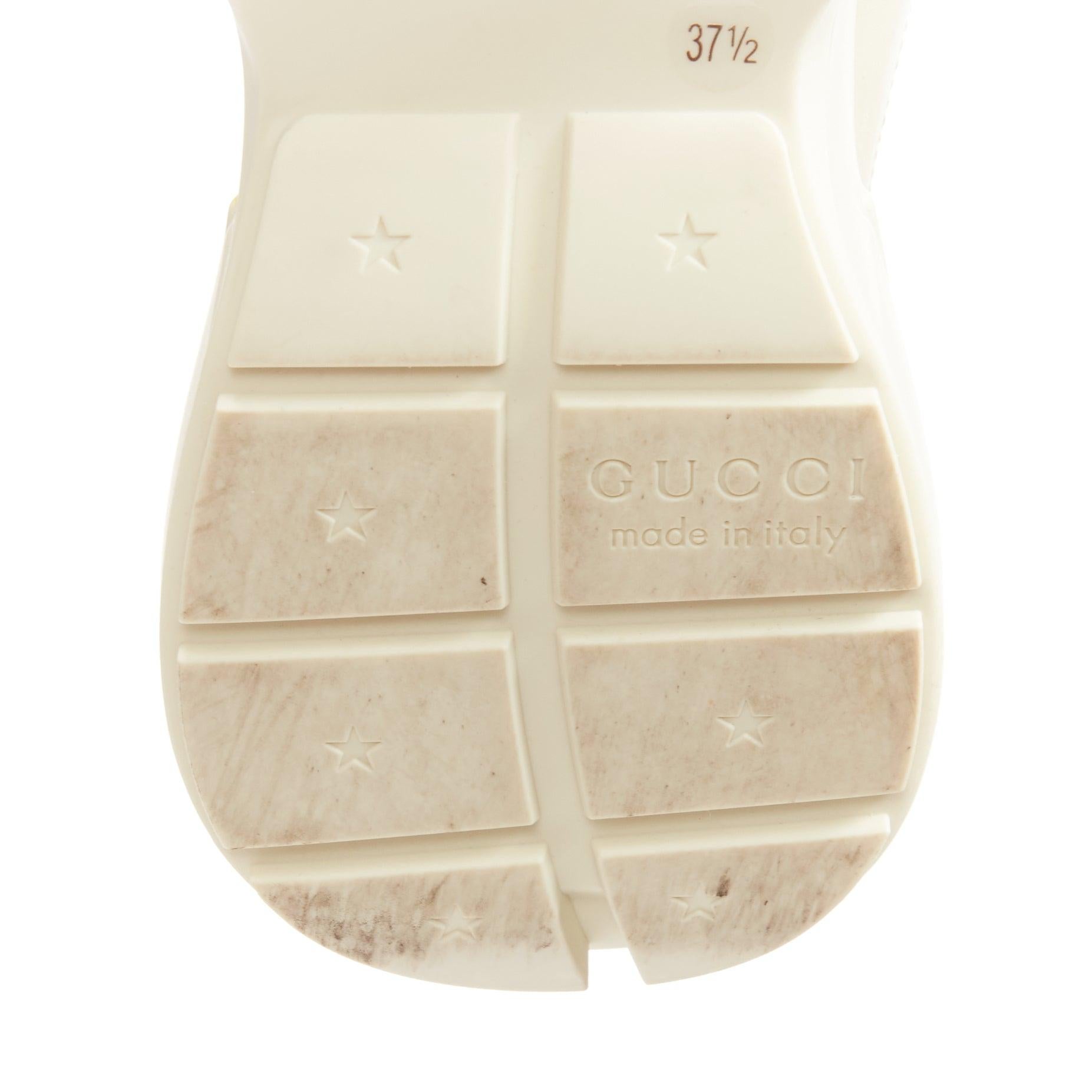 Gucci Rhyton crème Baskets chunky en cuir imprimé tigre EU37.5 en vente 6