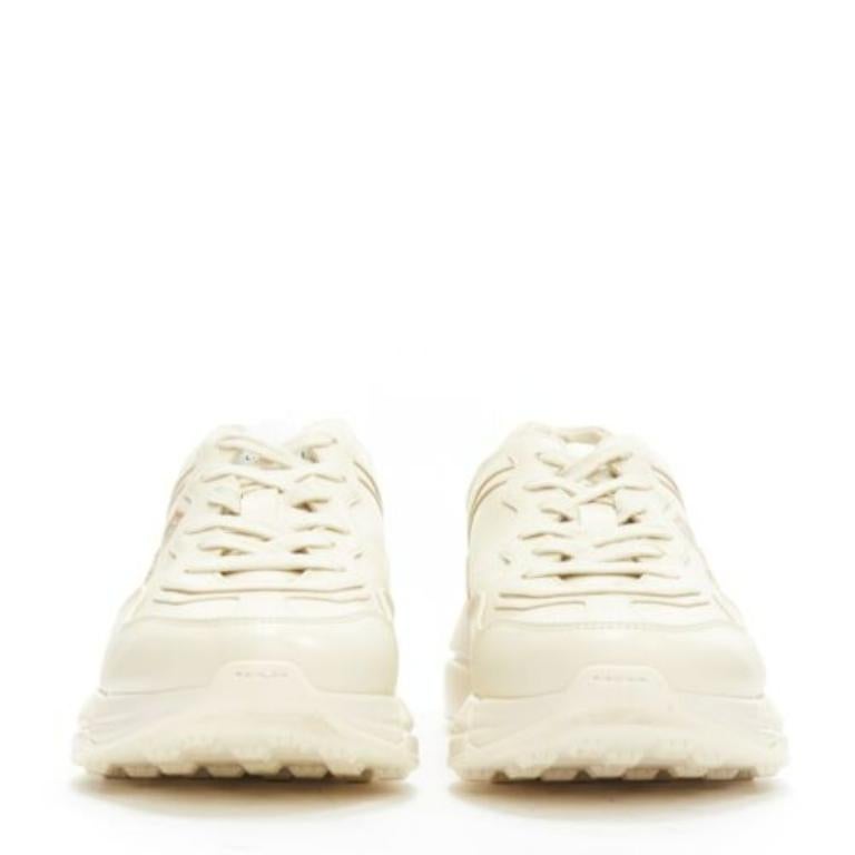 Beige Gucci Rhyton crème Baskets chunky en cuir imprimé tigre EU37.5 en vente