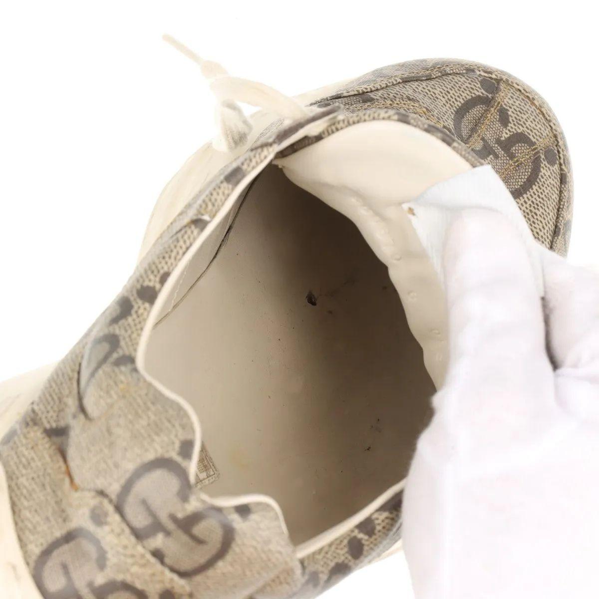 Gucci Rhyton Leather Sneakers Mens Beige For Sale 8