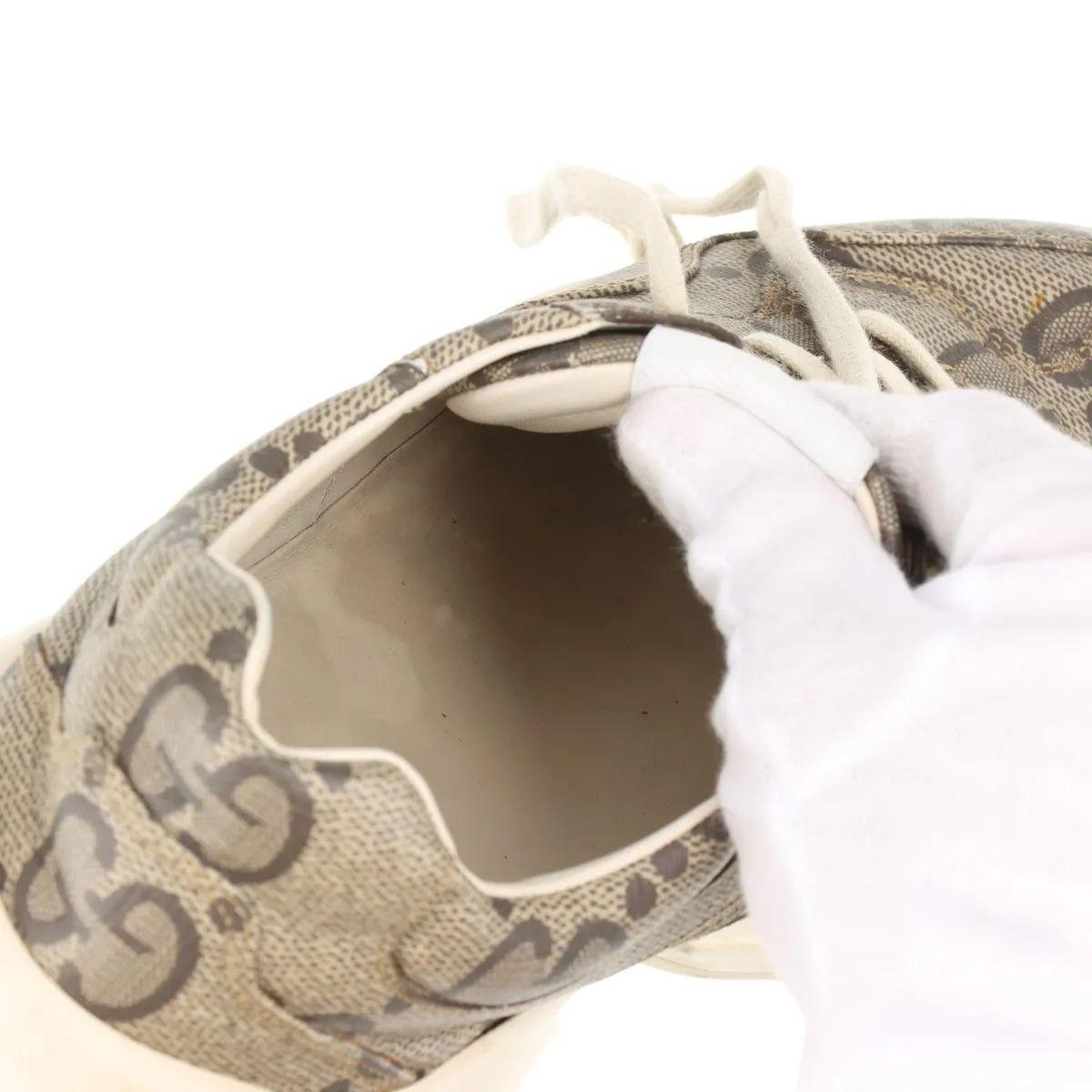 Gucci Rhyton Leather Sneakers Mens Beige For Sale 9