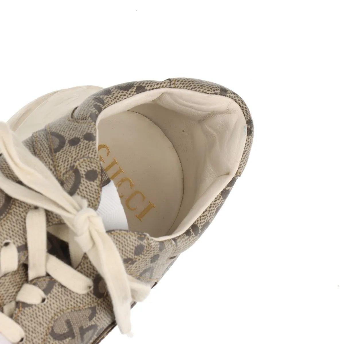 Gucci Rhyton Leather Sneakers Mens Beige For Sale 14
