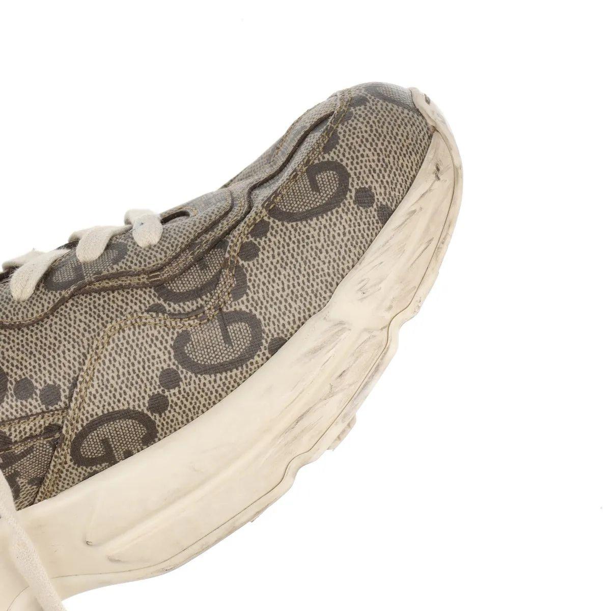 Gucci Rhyton Leather Sneakers Mens Beige For Sale 16