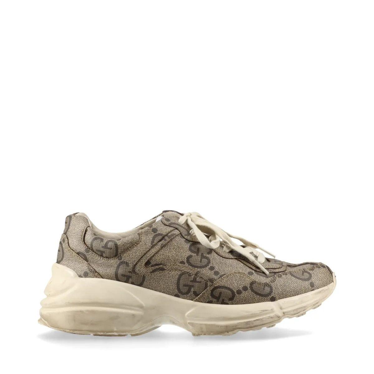 Men's Gucci Rhyton Leather Sneakers Mens Beige For Sale