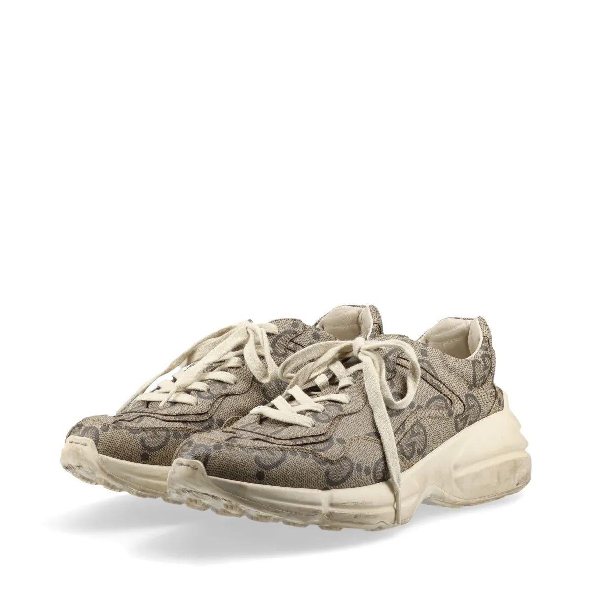 Gucci Rhyton Leather Sneakers Mens Beige For Sale 2