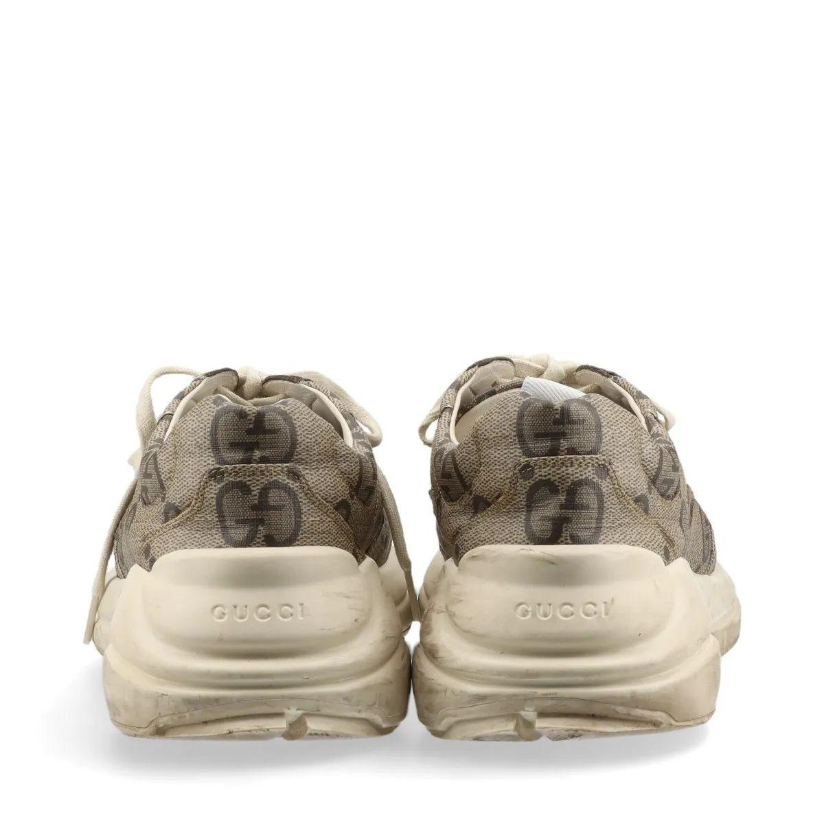 Gucci Rhyton Leather Sneakers Mens Beige For Sale 3