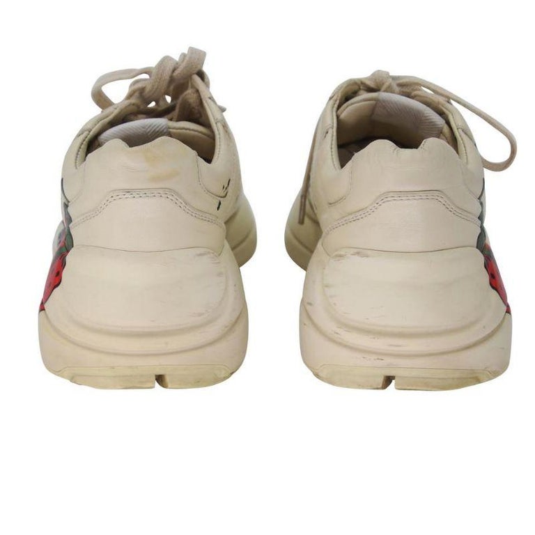 Gucci Rhyton Logo 38 Sneakers in pelle dipinta a mano con