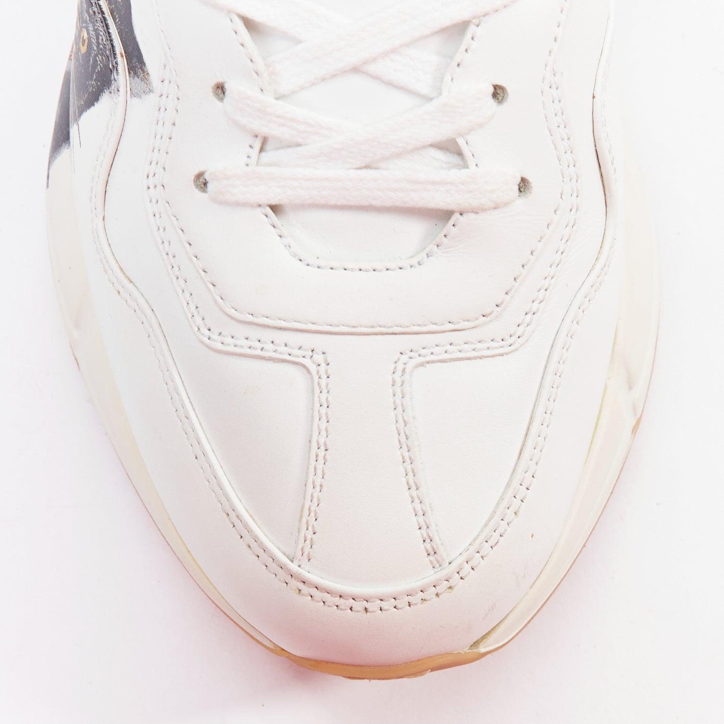 GUCCI Rhyton Tigers white triple head print leather chunky sneakers UK7 EU41 1