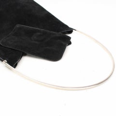 Gucci Ring Hobo W/ Pouch 866247 Black Suede Leather Shoulder Bag