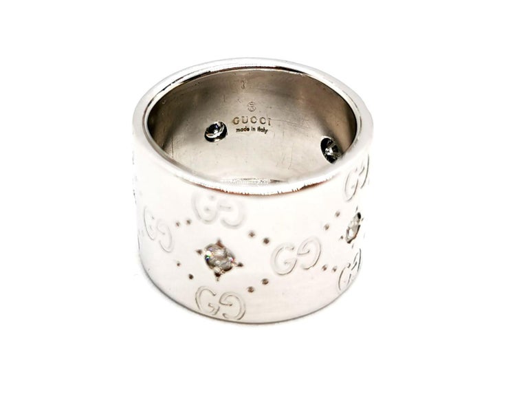 Gucci Ring Icon White Gold Diamond For Sale at 1stDibs
