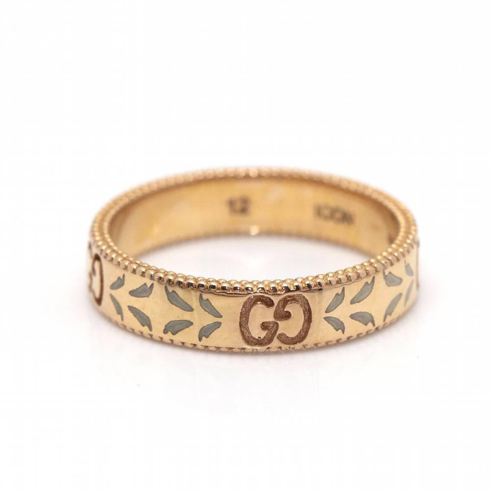 GUCCI Ring in Rose Gold and Enamel In New Condition For Sale In BARCELONA, ES
