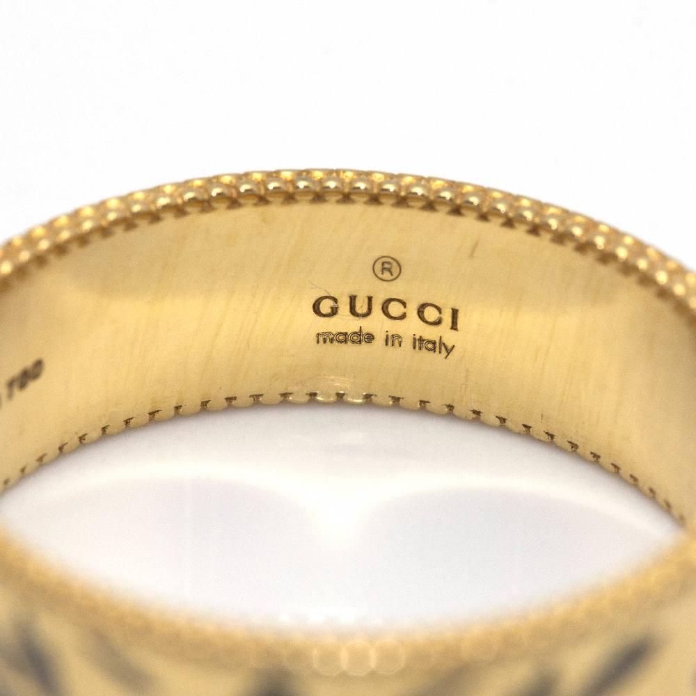 GUCCI Ring in Yellow Gold and Enamel In New Condition For Sale In BARCELONA, ES