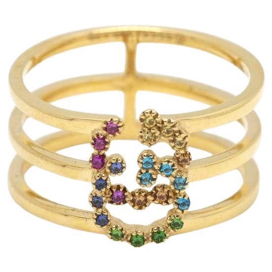 GUCCI Ring in Yellow Gold with Sapphires For Sale