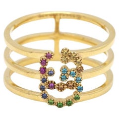 GUCCI Ring in Yellow Gold with Sapphires