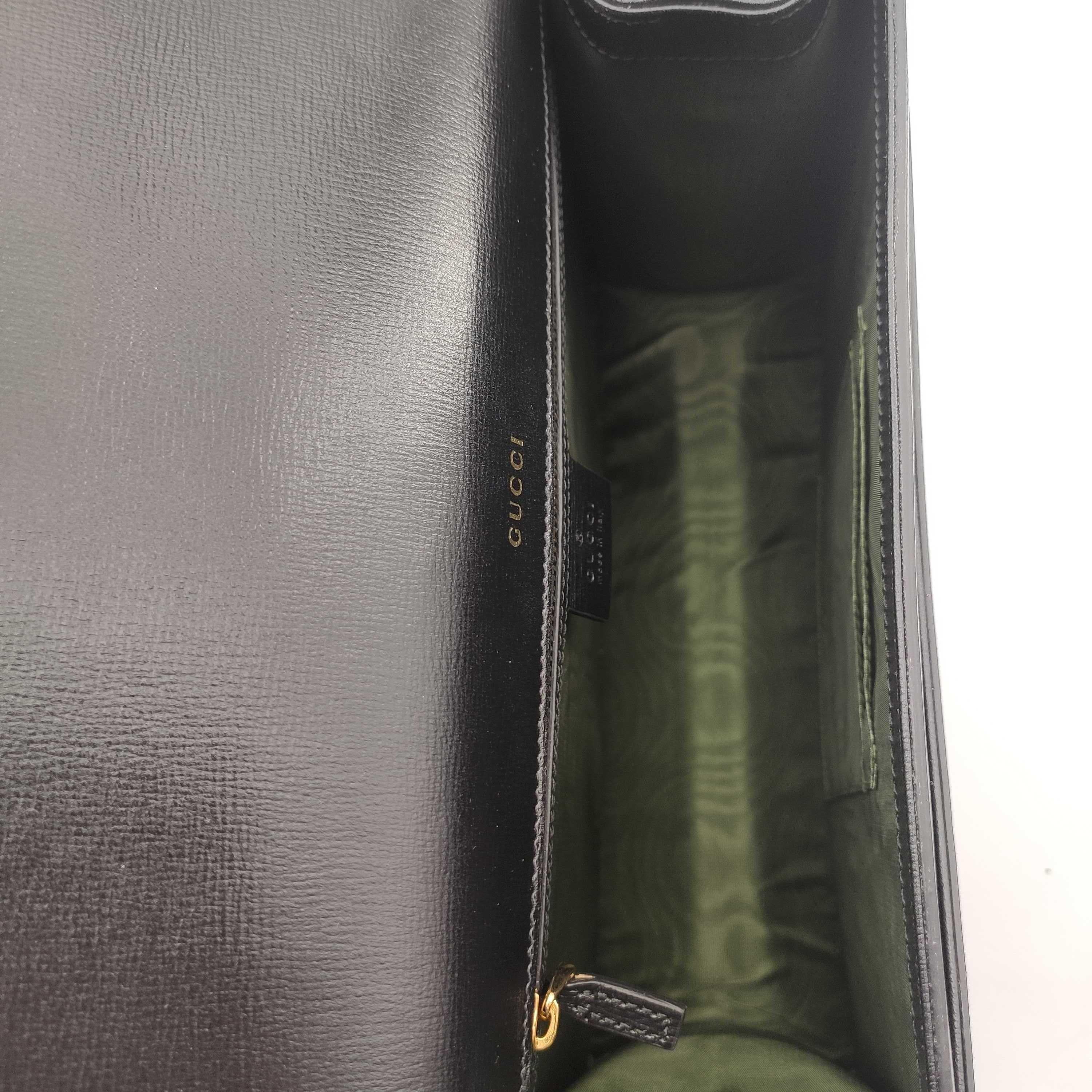 Women's GUCCI Ring Shoulder bag in Black Leather