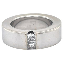 Used Gucci Ring, Tenttion ring, 18K white gold Gucci Ring 0.3CT Princess Cut Diamonds