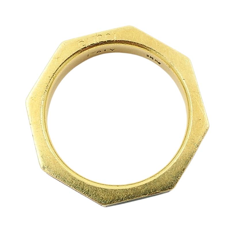 Gucci Vintage Gliederring Vintage Liebe 18k Gold Emaille mit Emaille im Angebot 2