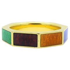Anello Gucci Vintage A Link to Love con smalto in oro 18k