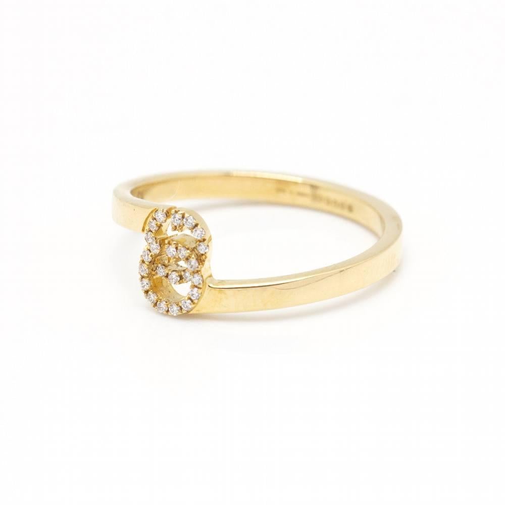 GUCCI Ring aus Gelbgold mit Diamanten Damen im Angebot