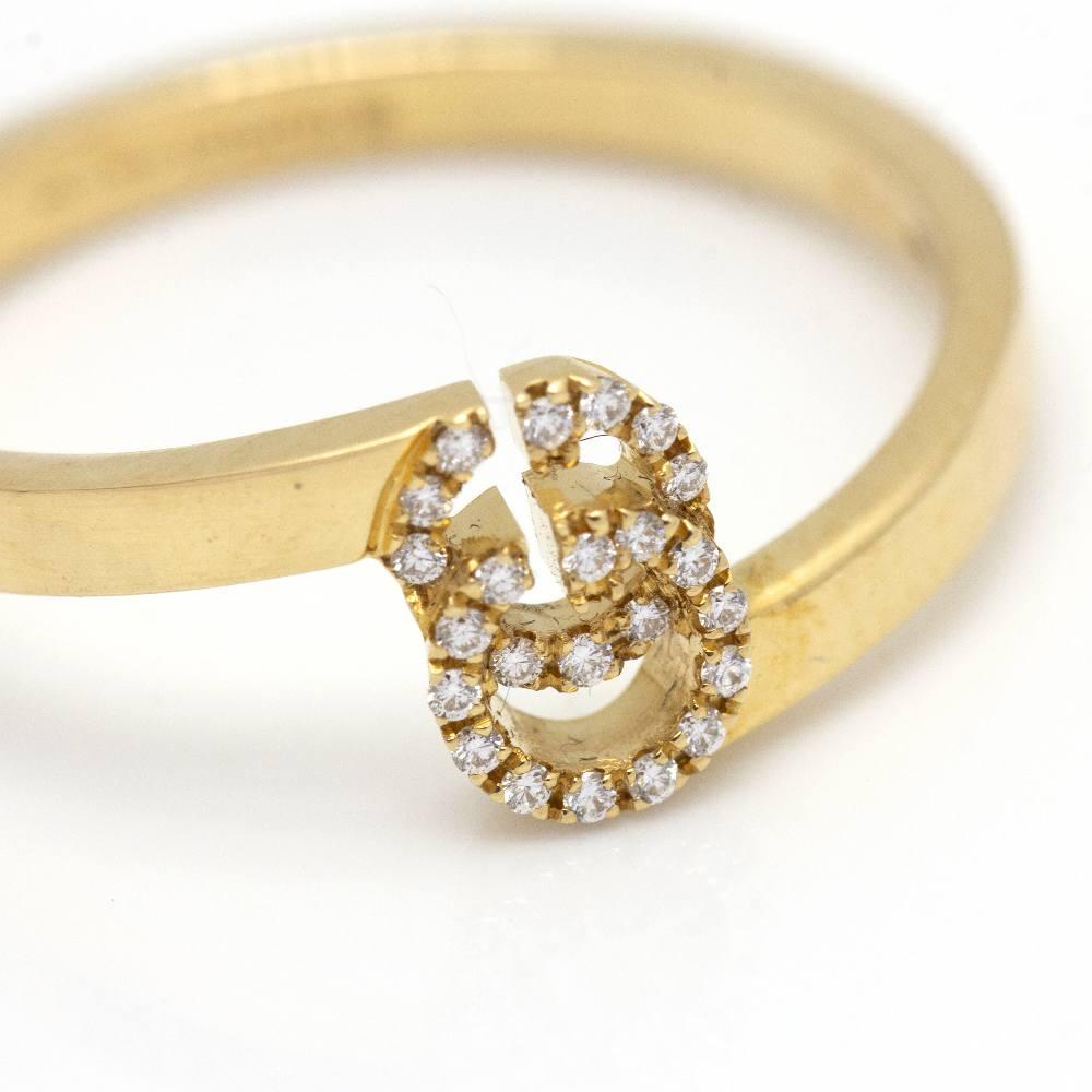 GUCCI Ring aus Gelbgold mit Diamanten im Angebot 1