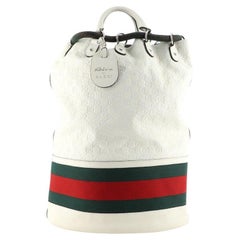 Gucci Riva Convertible Drawstring Sling Bag Guccissima Leather