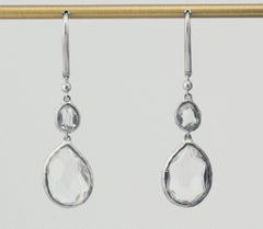 Gucci Rock Crystal 18k White Gold Drop Pendant Earrings