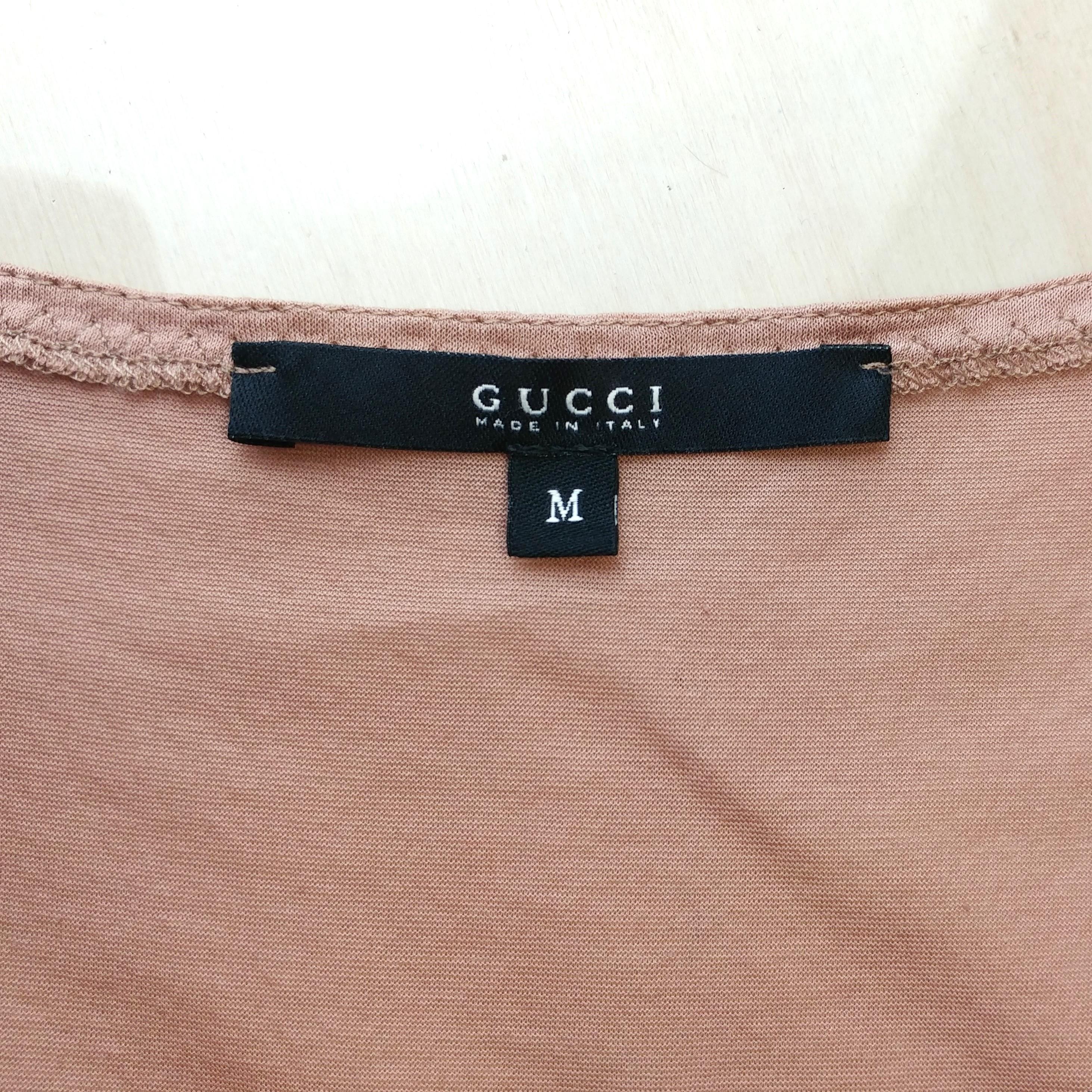 Women's GUCCI – Rose Cotton Tank Top Blouse with Saddle-Shaped Straps  Size M