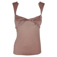 GUCCI – Rose Cotton Tank Top Blouse with Saddle-Shaped Straps Size M