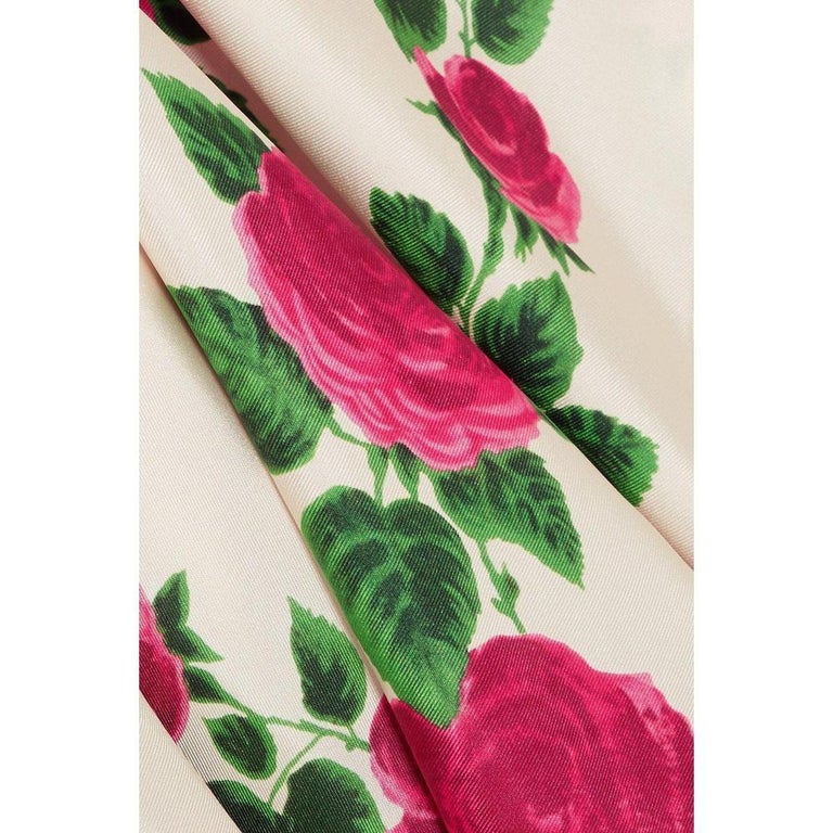GUCCI Rose Garden Print Silk Kimono IT42 US4-6 For Sale at 1stDibs ...