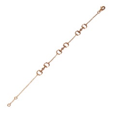 Gucci Rose Gold Diamond Horsebit Chain Link Bracelet